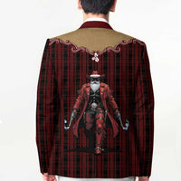 Western Yoke Blazer Black Santa Cowboy Retro Style - Wonder Print Shop