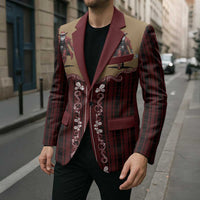 Western Yoke Blazer Black Santa Cowboy Retro Style - Wonder Print Shop