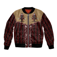 Western Yoke Bomber Jacket Black Santa Cowboy Retro Style - Wonder Print Shop