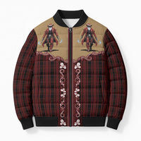 Western Yoke Bomber Puffer Jacket Black Santa Cowboy Retro Style - Wonder Print Shop