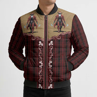 Western Yoke Bomber Puffer Jacket Black Santa Cowboy Retro Style - Wonder Print Shop