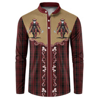 Western Yoke Button Sweatshirt Black Santa Cowboy Retro Style - Wonder Print Shop