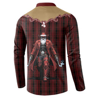 Western Yoke Button Sweatshirt Black Santa Cowboy Retro Style - Wonder Print Shop