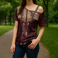 Western Yoke Cross Shoulder Shirt Black Santa Cowboy Retro Style - Wonder Print Shop