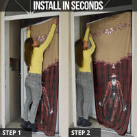 Western Yoke Door Cover Black Santa Cowboy Retro Style - Wonder Print Shop