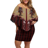 Western Yoke Family Matching Off Shoulder Short Dress and Hawaiian Shirt Black Santa Cowboy Retro Style - Wonder Print Shop