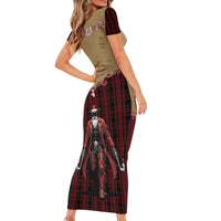 Western Yoke Family Matching Short Sleeve Bodycon Dress and Hawaiian Shirt Black Santa Cowboy Retro Style - Wonder Print Shop