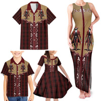Western Yoke Family Matching Tank Maxi Dress and Hawaiian Shirt Black Santa Cowboy Retro Style - Wonder Print Shop