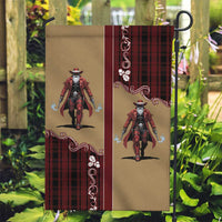 Western Yoke Garden Flag Black Santa Cowboy Retro Style - Wonder Print Shop