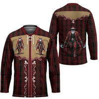 Western Yoke Hockey Jersey Black Santa Cowboy Retro Style - Wonder Print Shop