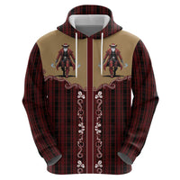 Western Yoke Hoodie Black Santa Cowboy Retro Style - Wonder Print Shop