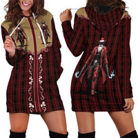 Western Yoke Hoodie Dress Black Santa Cowboy Retro Style - Wonder Print Shop