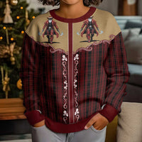 Western Yoke Kid Ugly Christmas Sweater Black Santa Cowboy Retro Style - Wonder Print Shop