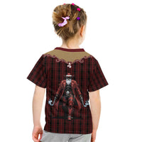 Western Yoke Kid T Shirt Black Santa Cowboy Retro Style - Wonder Print Shop