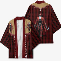 Western Yoke Kimono Black Santa Cowboy Retro Style - Wonder Print Shop