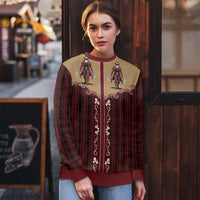 Western Yoke Ugly Christmas Sweater Black Santa Cowboy Retro Style - Wonder Print Shop