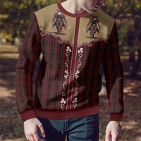 Western Yoke Ugly Christmas Sweater Black Santa Cowboy Retro Style - Wonder Print Shop