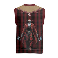 Western Yoke Christmas Knitted V-Neck Vest Black Santa Cowboy Retro Style - Wonder Print Shop