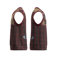 Western Yoke Christmas Knitted V-Neck Vest Black Santa Cowboy Retro Style - Wonder Print Shop