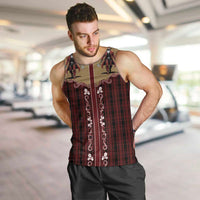 Western Yoke Men Tank Top Black Santa Cowboy Retro Style - Wonder Print Shop