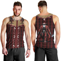 Western Yoke Men Tank Top Black Santa Cowboy Retro Style - Wonder Print Shop