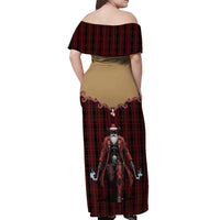 Western Yoke Off Shoulder Maxi Dress Black Santa Cowboy Retro Style - Wonder Print Shop