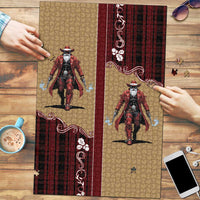 Western Yoke Puzzle Black Santa Cowboy Retro Style - Wonder Print Shop