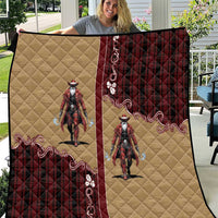 Western Yoke Quilt Black Santa Cowboy Retro Style - Wonder Print Shop