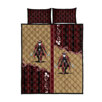 Western Yoke Quilt Bed Set Black Santa Cowboy Retro Style - Wonder Print Shop