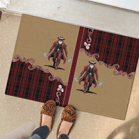 Western Yoke Rubber Doormat Black Santa Cowboy Retro Style - Wonder Print Shop