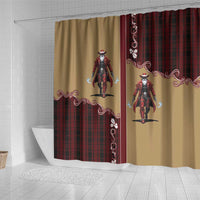 Western Yoke Shower Curtain Black Santa Cowboy Retro Style - Wonder Print Shop
