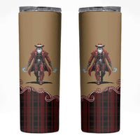Western Yoke Skinny Tumbler Black Santa Cowboy Retro Style - Wonder Print Shop