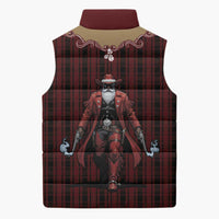 Western Yoke Sleeveless Puffer Jacket Black Santa Cowboy Retro Style - Wonder Print Shop