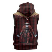 Western Yoke Sleeveless Zip Hoodie Black Santa Cowboy Retro Style - Wonder Print Shop