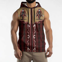 Western Yoke Sleeveless Zip Hoodie Black Santa Cowboy Retro Style - Wonder Print Shop