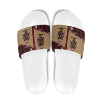 Western Yoke Slide Sandals Black Santa Cowboy Retro Style - Wonder Print Shop