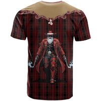 Western Yoke T Shirt Black Santa Cowboy Retro Style - Wonder Print Shop
