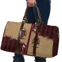 Western Yoke Travel Bag Black Santa Cowboy Retro Style - Wonder Print Shop