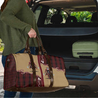 Western Yoke Travel Bag Black Santa Cowboy Retro Style - Wonder Print Shop