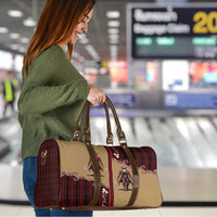 Western Yoke Travel Bag Black Santa Cowboy Retro Style - Wonder Print Shop