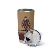 Western Yoke Tumbler Cup Black Santa Cowboy Retro Style - Wonder Print Shop