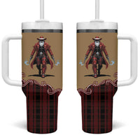 Western Yoke Tumbler With Handle Black Santa Cowboy Retro Style - Wonder Print Shop