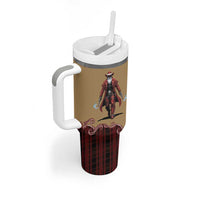 Western Yoke Tumbler With Handle Black Santa Cowboy Retro Style - Wonder Print Shop