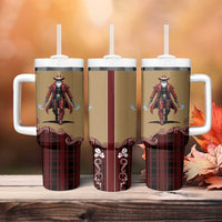 Western Yoke Tumbler With Handle Black Santa Cowboy Retro Style - Wonder Print Shop