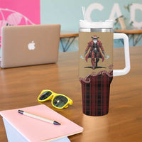 Western Yoke Tumbler With Handle Black Santa Cowboy Retro Style - Wonder Print Shop