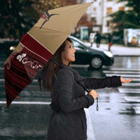 Western Yoke Umbrella Black Santa Cowboy Retro Style - Wonder Print Shop