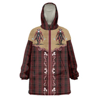 Western Yoke Wearable Blanket Hoodie Black Santa Cowboy Retro Style - Wonder Print Shop