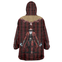 Western Yoke Wearable Blanket Hoodie Black Santa Cowboy Retro Style - Wonder Print Shop