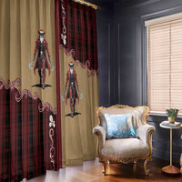Western Yoke Window Curtain Black Santa Cowboy Retro Style - Wonder Print Shop