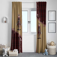 Western Yoke Window Curtain Black Santa Cowboy Retro Style - Wonder Print Shop